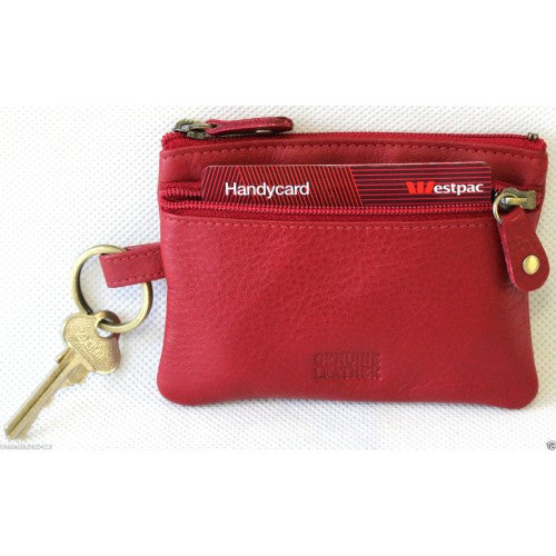 Coin Purse with Key Ring in Full Grain Cow Hide Leather. Style: 11034. Florentino