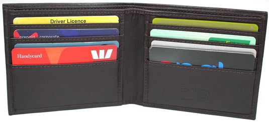 RFID Genuine Leather Wallet. Colours: Black or Brown. Style No: 11043