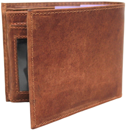 RFID Security Lined Leather Wallet Quality Full Grain Cow Hide Leather. Style No: 11049.