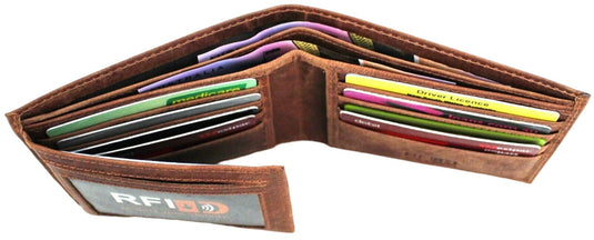 RFID Security Lined Leather Wallet Quality Full Grain Cow Hide Leather. Style No: 11049.