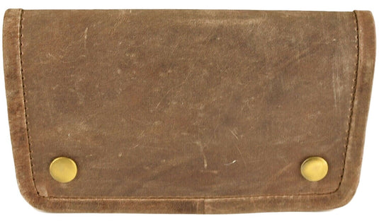 Quality Full Grain Vintage Leather Tobacco Pouch Style: 12035. BROWN. Compact Size.
