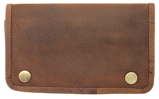 Quality Full Grain Vintage Leather Tobacco Pouch Style: 12035. BROWN. Compact Size.