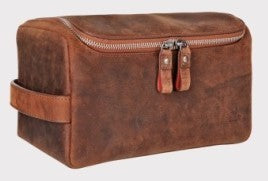 Helsinki Vintage Brown Leather Zip Pouch