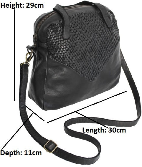 Quality Full Grain Leather Shoulder Bag with Adjustable Shoulder Strap. Style No:1818-1