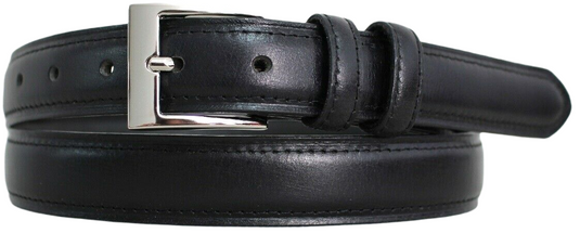 Hide & Chic Full Grain Stitched Leather Belt in Black & Brown. Style number 41009