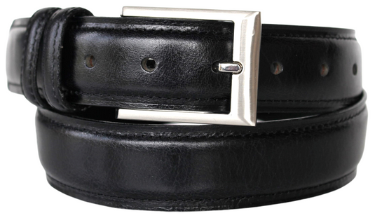 Hide & Chic Full Grain Leather Belt. Brown with Silver Nickle Buckle. Style No 43019 35 MM