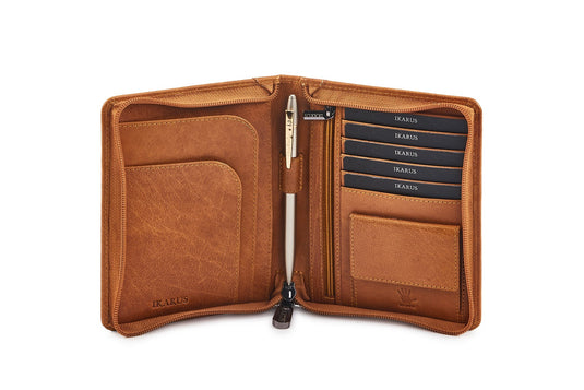 Quality Full Grain Leather Passport Wallet. Style: 7015.