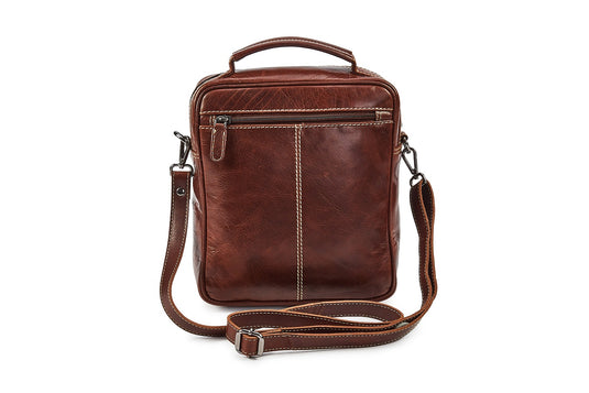 Quality Full Grain Hunter Leather Shoulder/Crossbody Bag. Style No: 51021.