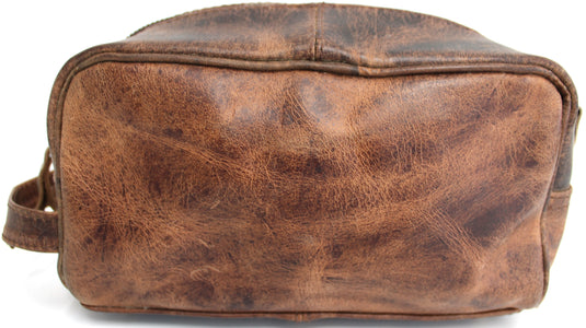 Quality Full Grain Genuine Hunter Leather Toiletry Bag