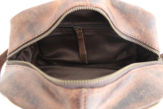 Quality Full Grain Genuine Hunter Leather Toiletry Bag