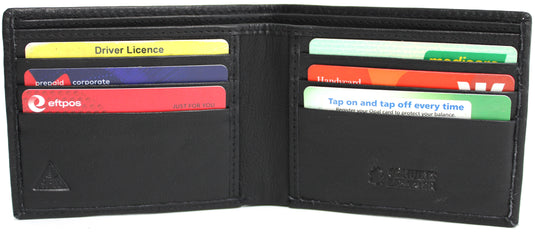 RFID Genuine Leather Wallet. Colours: Black or Brown. Style No: 11043