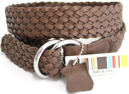 Quality Full Grain Leather Plaited Belt. Style No: 41037
