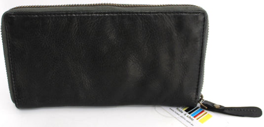 Quality Full Grain Genuine Leather Purse. Style No: 5592. Black.