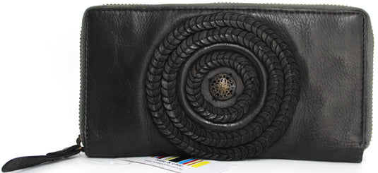 Quality Full Grain Genuine Leather Purse. Style No: 5592. Black.