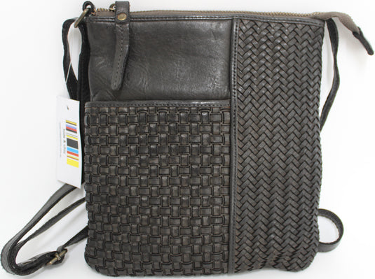 Quality Full Grain Leather Shoulder Bag with Adjustable Shoulder Strap. Colour: Black. Style No: 1380A.