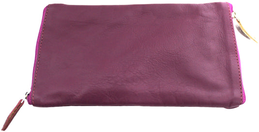 Double Sided Glasses Case for Two Pairs with Zipper. Quality Full Grain Leather. Style No: 14036.