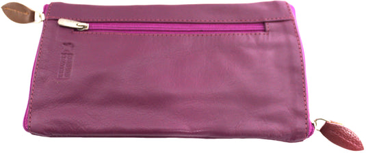 Double Sided Glasses Case for Two Pairs with Zipper. Quality Full Grain Leather. Style No: 14036.