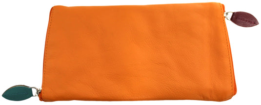 Double Sided Glasses Case for Two Pairs with Zipper. Quality Full Grain Leather. Style No: 14036.