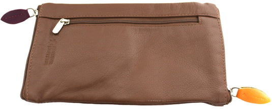 Double Sided Glasses Case for Two Pairs with Zipper. Quality Full Grain Leather. Style No: 14036.