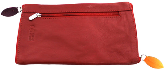 Double Sided Glasses Case for Two Pairs with Zipper. Quality Full Grain Leather. Style No: 14036.