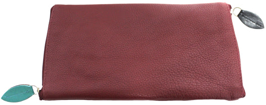 Double Sided Glasses Case for Two Pairs with Zipper. Quality Full Grain Leather. Style No: 14036.