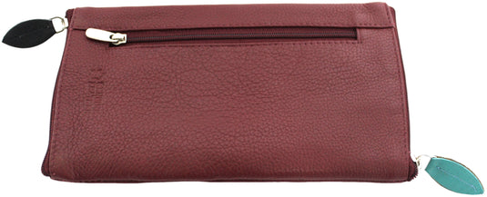 Double Sided Glasses Case for Two Pairs with Zipper. Quality Full Grain Leather. Style No: 14036.