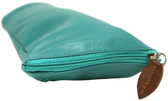 Double Sided Glasses Case for Two Pairs with Zipper. Quality Full Grain Leather. Style No: 14036.