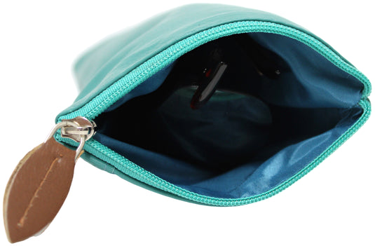 Double Sided Glasses Case for Two Pairs with Zipper. Quality Full Grain Leather. Style No: 14036.