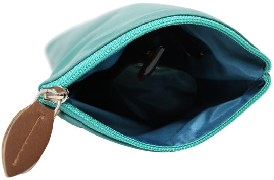 Double Sided Glasses Case for Two Pairs with Zipper. Quality Full Grain Leather. Style No: 14036.