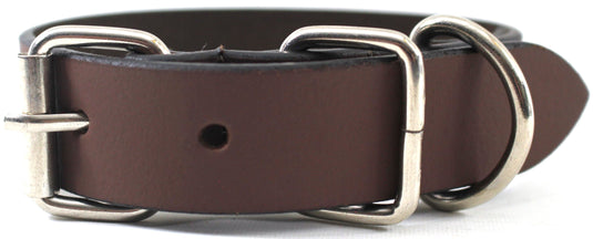 Quality Full Grain Leather Dog Collar. Width: 25mm. Colours: Black or Brown.