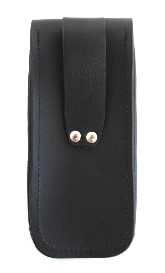 Quality Full Grain Genuine Cow Hide Leather Knife Pouch. Colour: Black. Style No: 31004.
