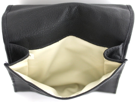 Quality Full Grain Vintage Leather Tobacco Pouch. Colour: Black. Style No: 11032. 50 gram.