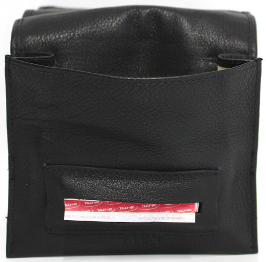 Quality Full Grain Vintage Leather Tobacco Pouch. Colour: Black. Style No: 11032. 50 gram.