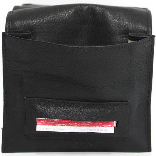 Quality Full Grain Vintage Leather Tobacco Pouch. Colour: Black. Style No: 11032. 50 gram.