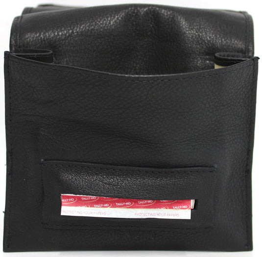 Quality Full Grain Vintage Leather Tobacco Pouch. Colour: Black. Style No: 11032. 50 gram.