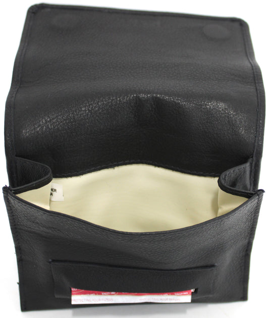 Quality Full Grain Vintage Leather Tobacco Pouch. Colour: Black. Style No: 11032. 50 gram.