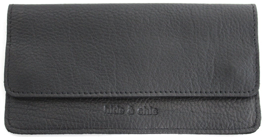 Quality Full Grain Cow Hide Leather Tobacco Pouch. Black. Style: 11045. 50 gram.