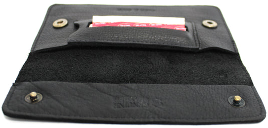 Quality Full Grain Cow Hide Leather Tobacco Pouch. Black. Style: 11045. 50 gram.