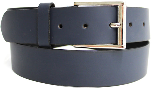 Genuine Full Grain Leather Belt. Colour: Navy.