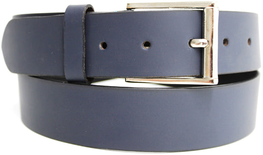 Genuine Full Grain Leather Belt. Colour: Navy.
