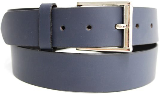 Genuine Full Grain Leather Belt. Colour: Navy.