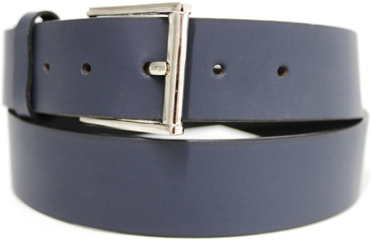 Genuine Full Grain Leather Belt. Colour: Navy.