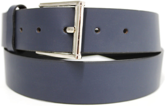 Genuine Full Grain Leather Belt. Colour: Navy.