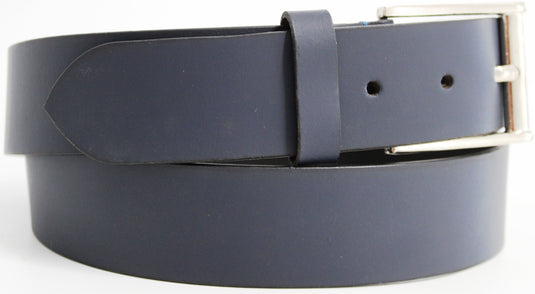 Genuine Full Grain Leather Belt. Colour: Navy.