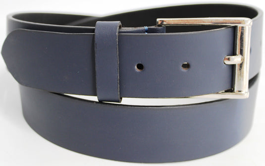 Genuine Full Grain Leather Belt. Colour: Navy.