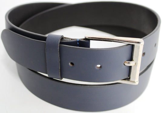 Genuine Full Grain Leather Belt. Colour: Navy.