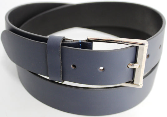 Genuine Full Grain Leather Belt. Colour: Navy.