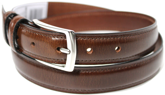 Hide & Chic Full Grain Stitched Leather Belt in Black & Brown. Style number 41009