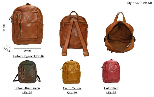 Washed Leather Backpack. Indent Orders.