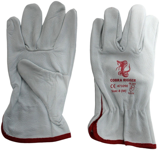 12 Pack - Protective Quality Leather Riggers Gloves. Style No: 471100.